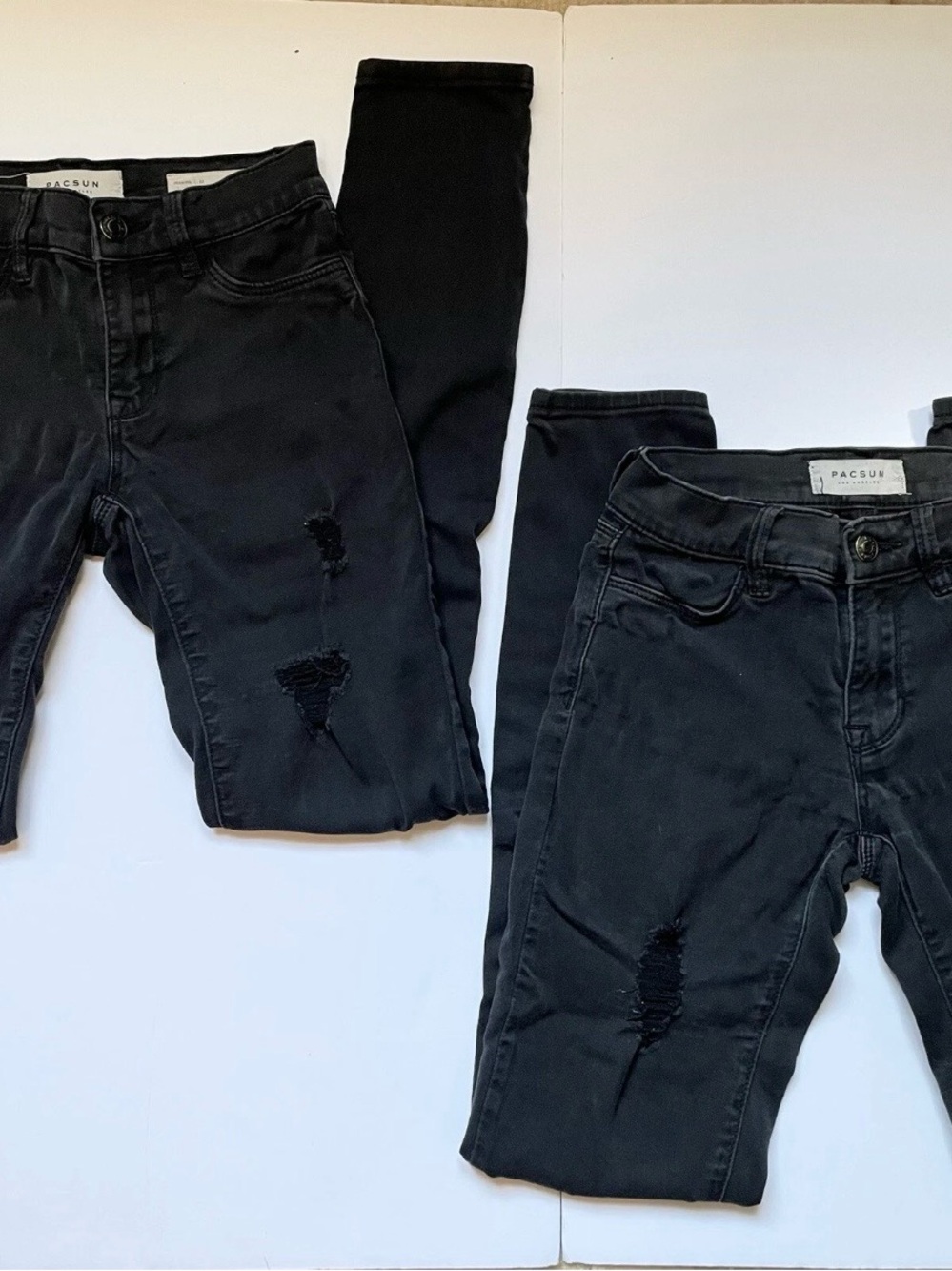 2 Pairs PacSun Women's Black Distressed Jeggings Size 22 (or 000/00/XXS)